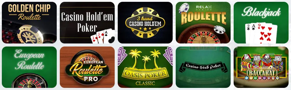 Jeux de table au ViggoSlots Casino