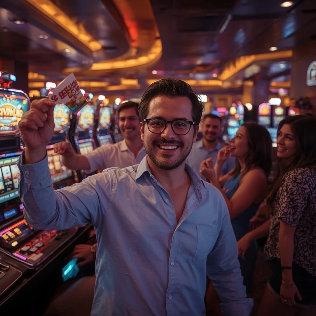 une personne tenant un bonus de ViggoSlots Casino